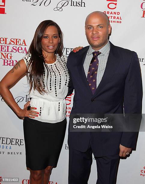 Melanie Brown and Stephen Belafonte attend Chelsea Handler's book party for 'Chelsea Chelsea Bang Bang' at Bar 210/Plush at the Beverly Hilton Hotel...