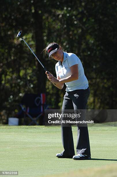 Defending champion Heather Daly-Donofrio looks for a birdie on the ninth hole during the second round of the 2005 Mitchell Company Tournament of...