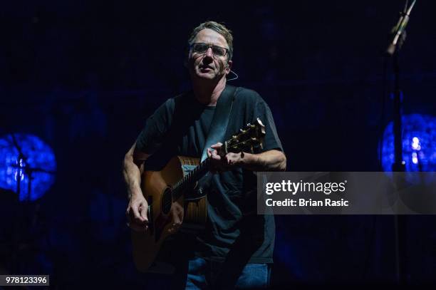 Stone Gossard of Pearl Jam performs at The O2 Arena on June 18, 2018 in London, England.