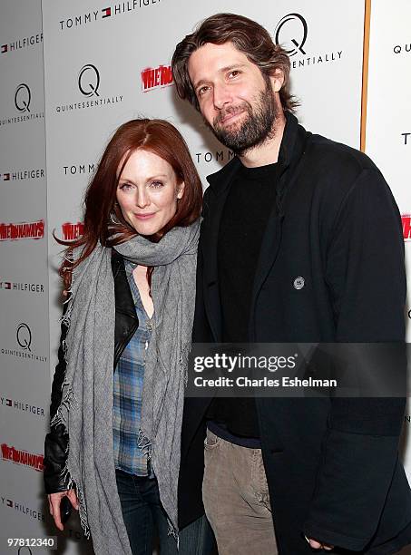 Actress Julianne Moore and director Bart Freundlich attend "The Runaways" New York premiere at Landmark Sunshine Cinema on March 17, 2010 in New York...