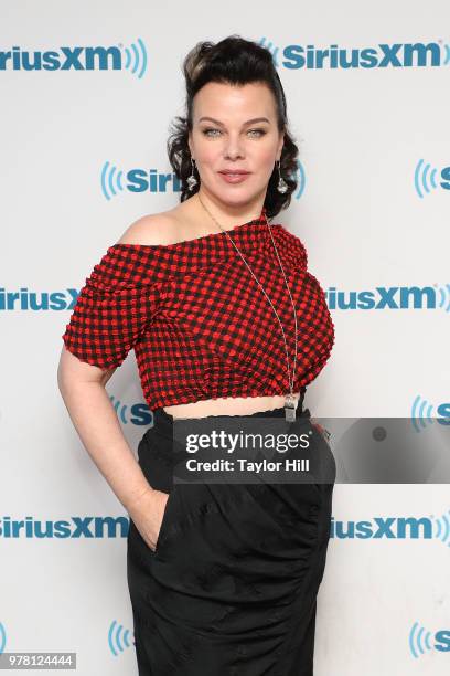 Debi Mazar visits the SiriusXM Studios on June 18, 2018 in New York City.