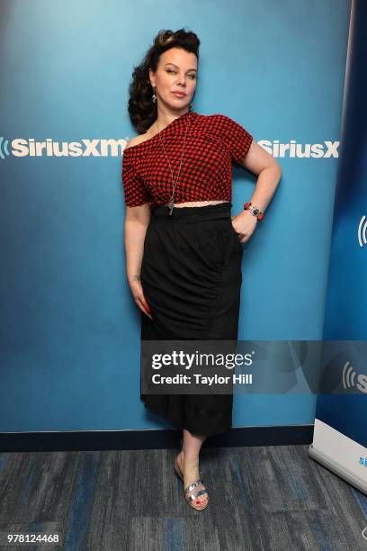 Debi Mazar visits the SiriusXM Studios on June 18, 2018 in New York City.