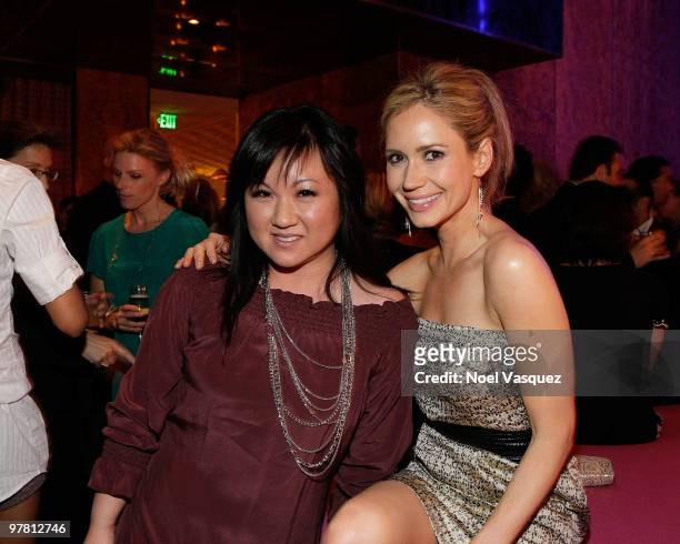 Jenny Han and Ashley Jones attend the FGILA's 2nd Annual "The Designer And The Muse" charity fashion event at The Standard Hotel on March 17, 2010 in...