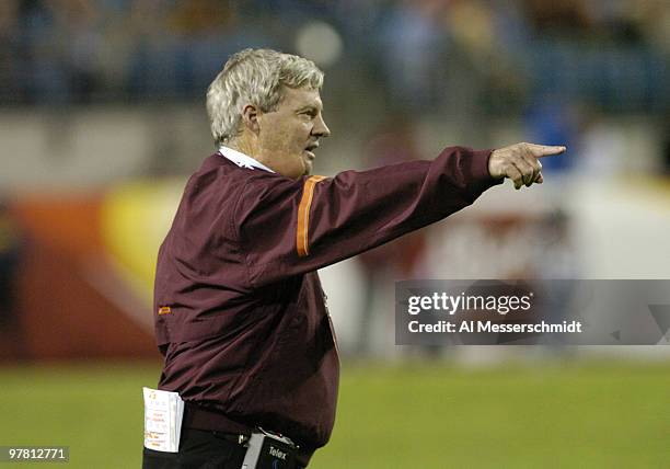 Virginia Tech coach Frank Beamer directs play at the 2005 ACC Football Championship Game in Jacksonville.