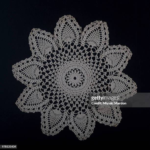 doily pineapple leaf - doily stock pictures, royalty-free photos & images