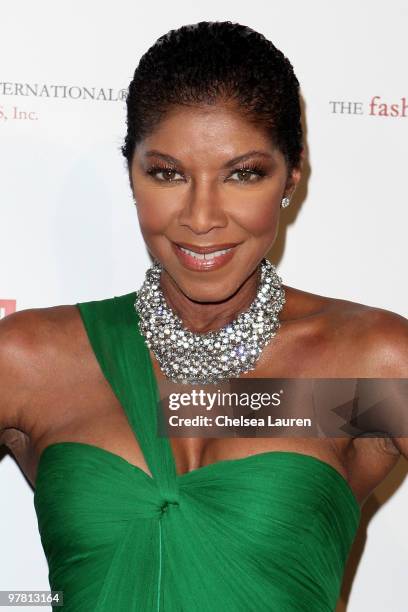 Singer Natalie Cole arrives at FGILA's 2nd annual "The Designer and Their Muse" charity fashion event at The Standard Hotel on March 17, 2010 in Los...