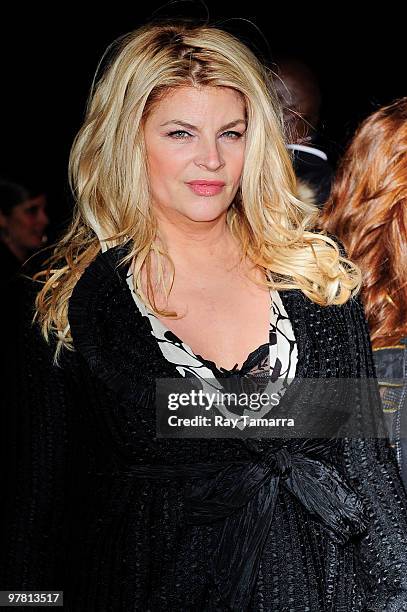 Actress Kirstie Alley attends "The Runaways" premiere at the Landmark Sunshine Cinema on March 17, 2010 in New York City.