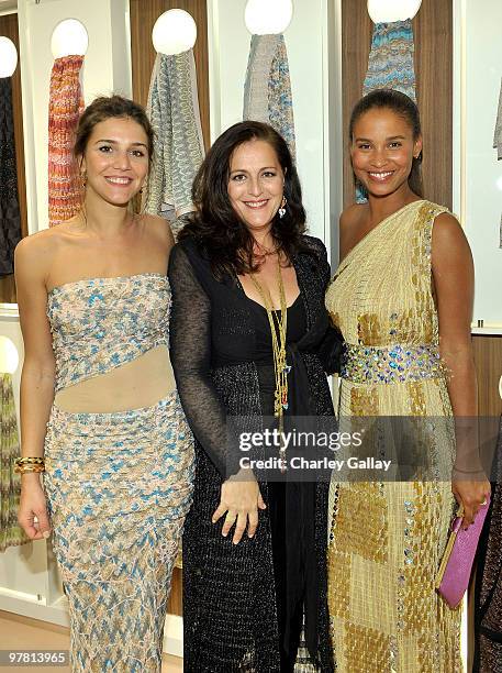 Margherita Missoni, Angela Missoni and Actress Joy Bryant attend the Missoni Beverly Hills store opening held at Missoni Beverly Hills on March 17,...