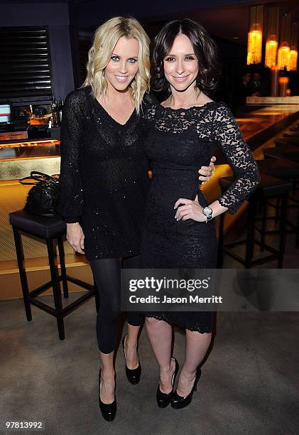 Actress Jenny McCarthy and actress Jennifer Love Hewitt attend the 'Chelsea Chelsea Bang Bang' L.A. Launch Party at The Beverly Hilton hotel on March...