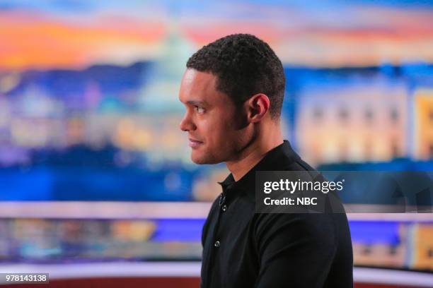 Pictured: Trevor Noah on Thursday June 17, 2018 --