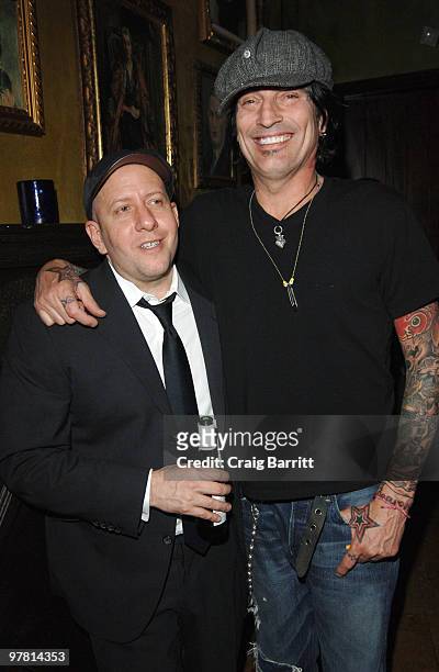 Steve Pink and Tommy Lee at the "Hot Tub Time Machine" Los Angeles Premiere After Party at Cabana Club on March 17, 2010 in Hollywood, California.