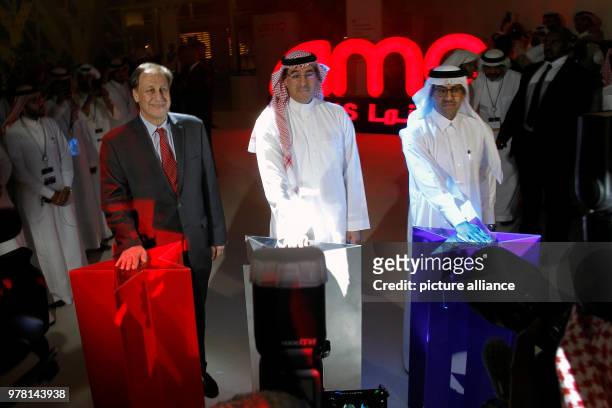 Dpatop - Saudi Minister of Culture and Information Awwad Alawwad opens the AMC Entertainment cinema theatre at the King Abdullah Financial District...