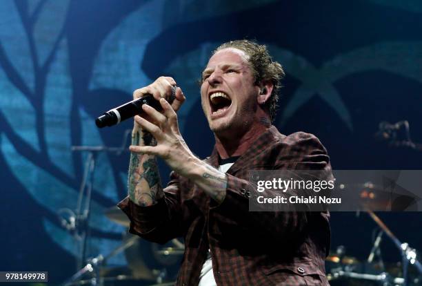 Corey Taylor of Stone Sour performs live on stage at The Roundhouse on June 18, 2018 in London, England.