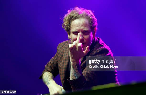 Corey Taylor of Stone Sour performs live on stage at The Roundhouse on June 18, 2018 in London, England.