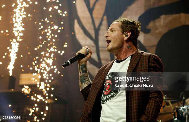 Corey Taylor of Stone Sour performs live on stage at The Roundhouse on June 18, 2018 in London, England.