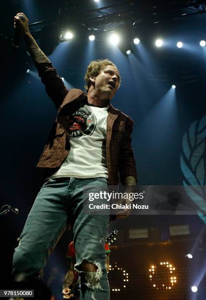 Corey Taylor of Stone Sour performs live on stage at The Roundhouse on June 18, 2018 in London, England.