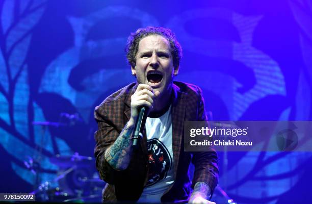 Corey Taylor of Stone Sour performs live on stage at The Roundhouse on June 18, 2018 in London, England.