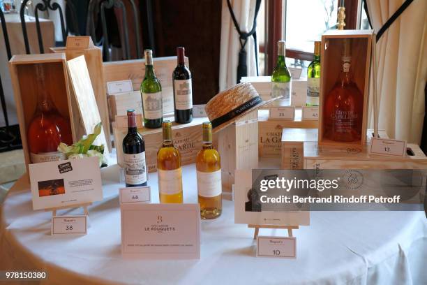 Illustration view during the "Vendanges Solidaires Barriere" : Auction at Fouquet's Barriere Salons on June 18, 2018 in Paris, France. Total sales...