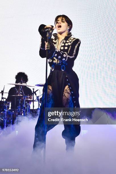 Cuban-American singer Camila Cabello performs live on stage during a concert at the Tempodrom on June 18, 2018 in Berlin, Germany.