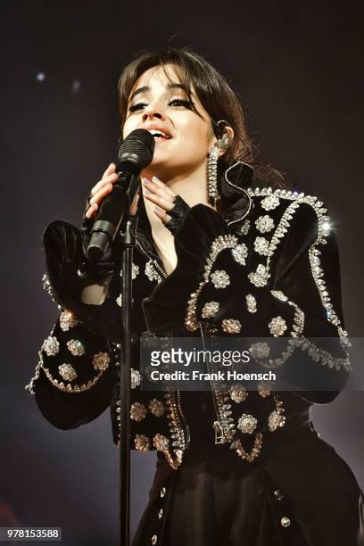 Cuban-American singer Camila Cabello performs live on stage during a concert at the Tempodrom on June 18, 2018 in Berlin, Germany.