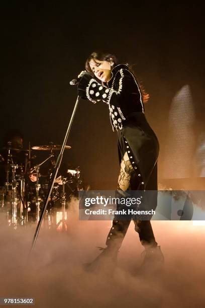Cuban-American singer Camila Cabello performs live on stage during a concert at the Tempodrom on June 18, 2018 in Berlin, Germany.