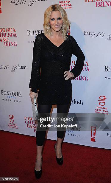 Actress Jenny McCarthy arrives at Chelsea Handler Hosts Book Launch Party For "Chelsea Chelsea Bang Bang" at Bar 210 at The Beverly Hilton hotel on...