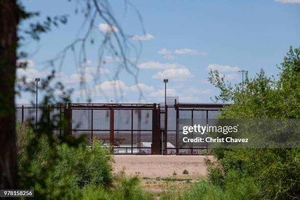 Tents to house unaccompanied migrant children are seen at the Tornillo-Marcelino Serna Port of Entry on June 18, 2018 in Tornillo, Texas. The Trump...