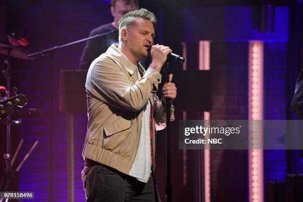 Episode 698 -- Pictured: Musical guest Nathan Willett of Cold War Kids performs on June 18, 2018 --