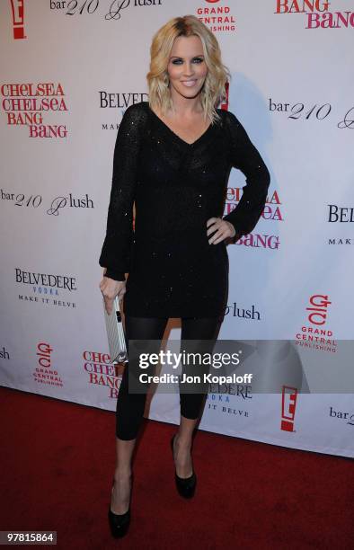 Actress Jenny McCarthy arrives at Chelsea Handler Hosts Book Launch Party For "Chelsea Chelsea Bang Bang" at Bar 210 at The Beverly Hilton hotel on...