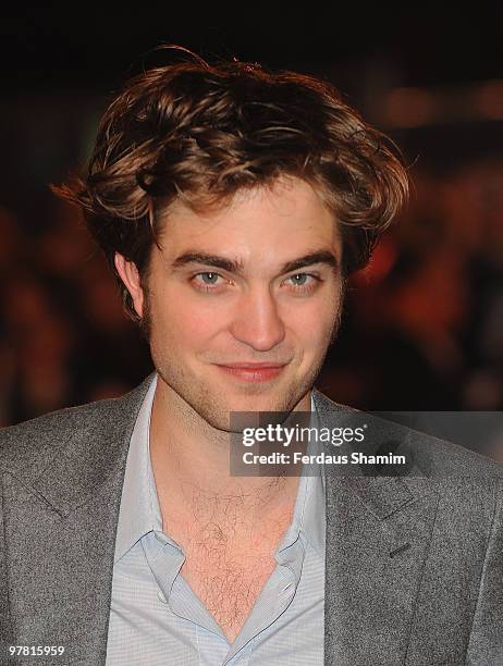 Robert Pattinson attends the UK Premiere of 'Remember Me' at Odeon Leicester Square on March 17, 2010 in London, England.