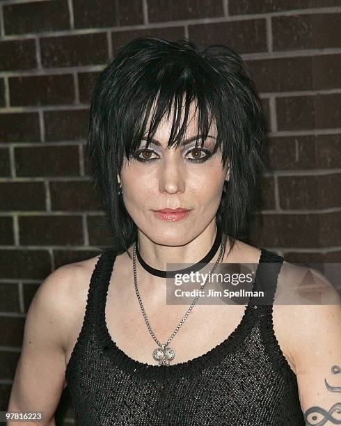 Musician Joan Jett attends "The Runaways" New York premiere at Landmark Sunshine Cinema on March 17, 2010 in New York City.