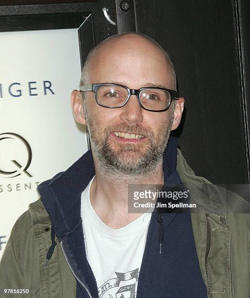 Moby attends "The Runaways" New York premiere at Landmark Sunshine Cinema on March 17, 2010 in New York City.