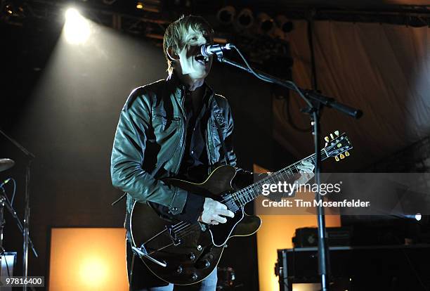 Britt Daniel of Spoon performs at Stubbs Bar-B-Q as part of SXSW 2010 on March 17, 2010 in Austin, Texas.