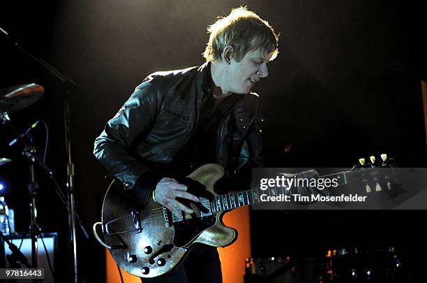 Britt Daniel of Spoon performs at Stubbs Bar-B-Q as part of SXSW 2010 on March 17, 2010 in Austin, Texas.