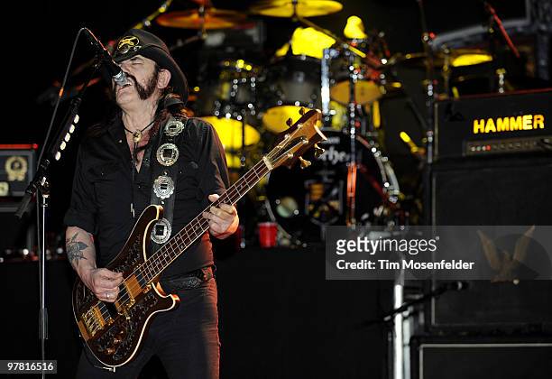 Ian Kilmister aka Lemmy of Motorhead performs at the Austin Music Hall as part of SXSW 2010 on March 17, 2010 in Austin, Texas.