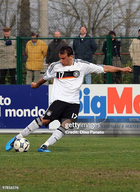 Cenk Tosun of Germany U19 in action during the International Friendly match between U19 Italy v U19 germany on March 17, 2010 in Sacile, Italy.