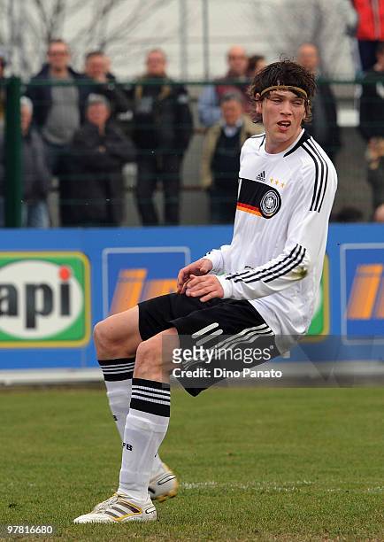 Daniel Ginczek of Germany U19 looks on during the International Friendly match between U19 Italy v U19 germany on March 17, 2010 in Sacile, Italy.