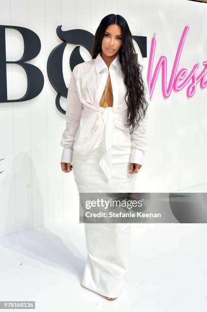 Kim Kardashian West attends the BoF West Summit at Westfield Century City on June 18, 2018 in Century City, California.