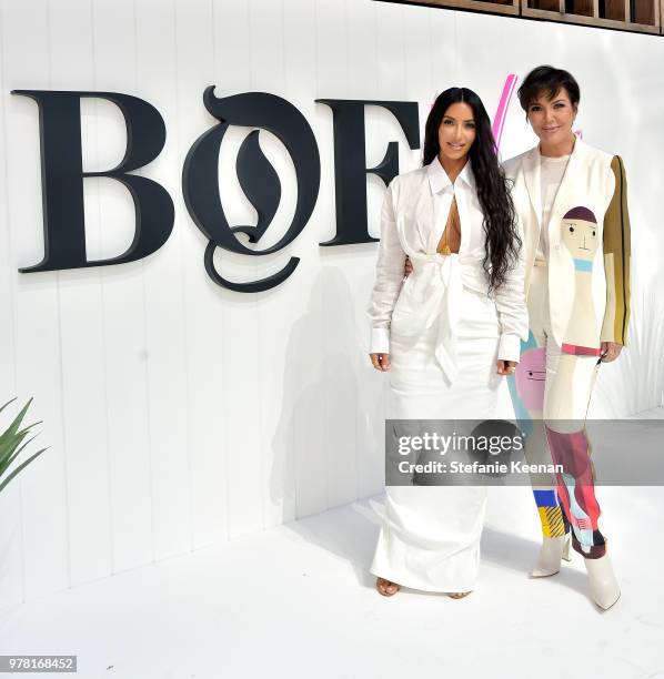 Kim Kardashian West and Kris Jenner attend the BoF West Summit at Westfield Century City on June 18, 2018 in Century City, California.