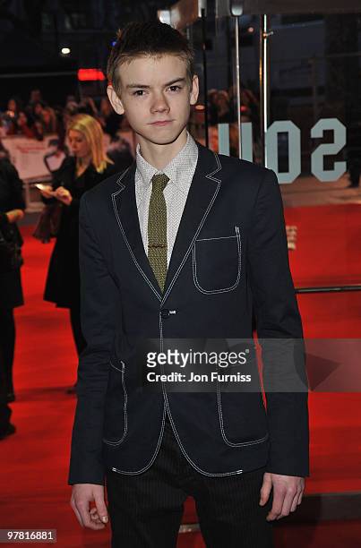 Actor Thomas Sangster attends the 'Remember Me' film premiere at the Odeon Leicester Square on March 17, 2010 in London, England.