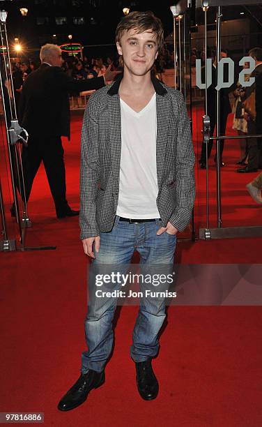 Actor Tom Felton attends the 'Remember Me' film premiere at the Odeon Leicester Square on March 17, 2010 in London, England.