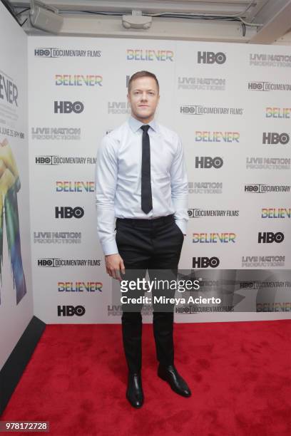 Executive producer and Imagine Dragons frontman, Dan Reynolds, attends the "Believer" New York Premiere at Metrograph on June 18, 2018 in New York...