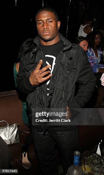 Player Reggie Bush attends Robin Thicke's birthday celebration at 1OAK on March 17, 2010 in New York City.