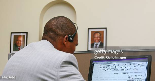 Asoph Dikgale, a blind telephone operator at the presidential hotline centre in Centurion. A parliamentary multi-party delegation said on 17 March...