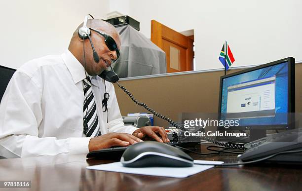 Asoph Dikgale, a blind telephone operator at the presidential hotline centre in Centurion. A parliamentary multi-party delegation said on 17 March...