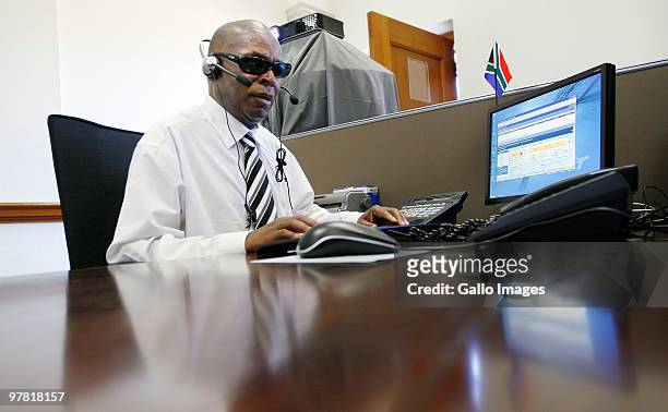 Asoph Dikgale, a blind telephone operator at the presidential hotline centre in Centurion. A parliamentary multi-party delegation said on 17 March...