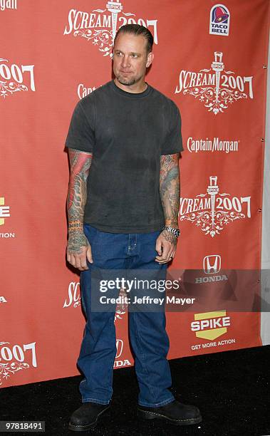 Personality Jesse James poses in the press room at Spike TV's Scream Fest 2007 at the Greek Theater on October 19, 2007 in Los Angeles, California.