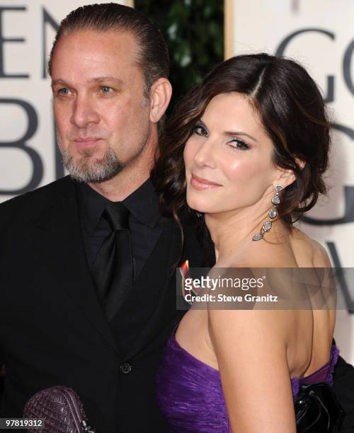 Personality Jesse James and wife actress Sandra Bullock attends the 67th Annual Golden Globes Awards at The Beverly Hilton Hotel on January 17, 2010...