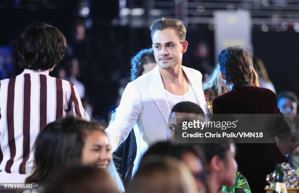 Actor Dacre Montgomery attends the 2018 MTV Movie And TV Awards at Barker Hangar on June 16, 2018 in Santa Monica, California.