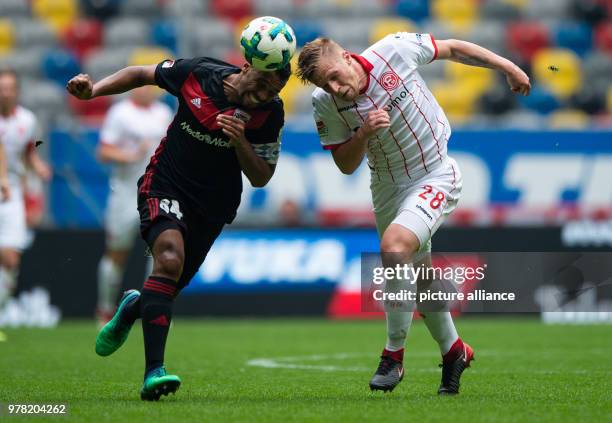 April 2018, Germany, Duesseldorf: Football, German 2nd Bundesliga, Fortuna Duesseldorf vs FC Ingolstadt 04 at the Esprit Arena: Ingolstadt's Marvin...